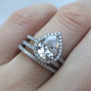 NEW 925 Sterling Silver Diamond Ring 3pc